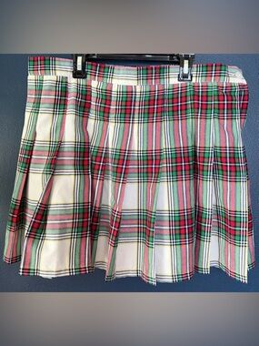 Plaid Pleated Mini Skirt